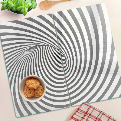 Schneidebrett glas Optisches Spiralmotiv