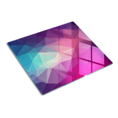 Schneidebrett glas Geometrie in Rosa- und Blautönen