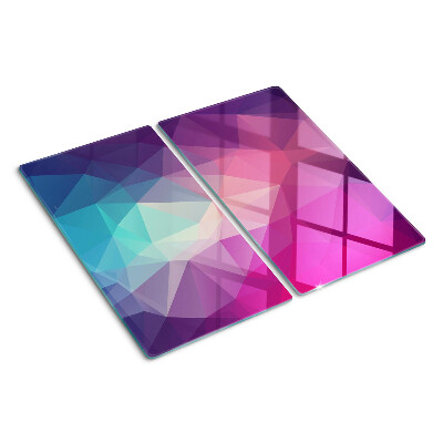 Schneidebrett glas Geometrie in Rosa- und Blautönen