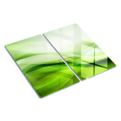 Glasschneidebrett Grüne Wellen und Farbverläufe