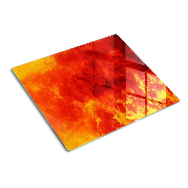 Schneidebrett glas Feuer und Flammen