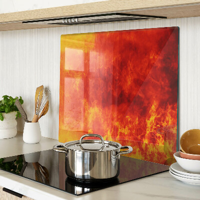 Schneidebrett glas Feuer und Flammen