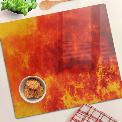 Schneidebrett glas Feuer und Flammen