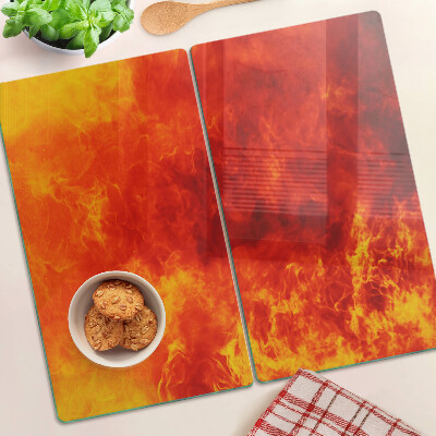 Schneidebrett glas Feuer und Flammen