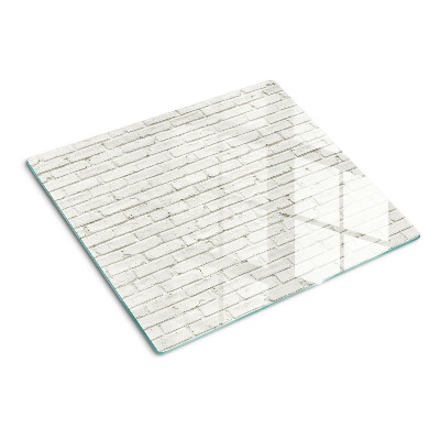 Schneidebrett glas Ziegelwand in Weiß