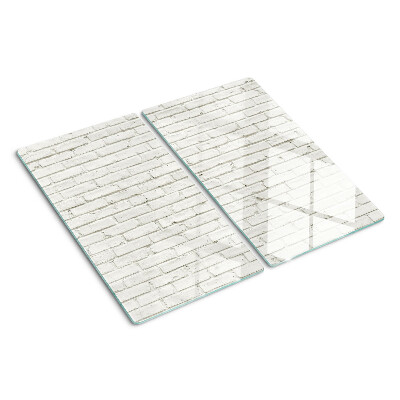 Schneidebrett glas Ziegelwand in Weiß
