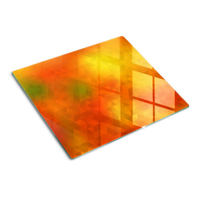Glasschneidebrett Geometrie in Orangetönen