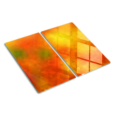 Glasschneidebrett Geometrie in Orangetönen