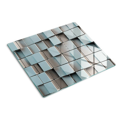 Glasschneidebrett Geometrische Fliesen in Blautönen