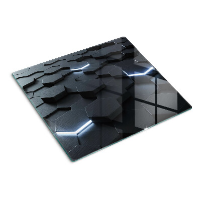 Glasschneidebrett Sechseckiges Muster mit 3D-Effekt