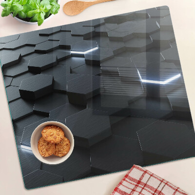 Glasschneidebrett Sechseckiges Muster mit 3D-Effekt