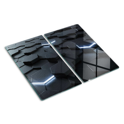 Glasschneidebrett Sechseckiges Muster mit 3D-Effekt