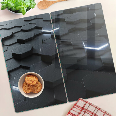 Glasschneidebrett Sechseckiges Muster mit 3D-Effekt