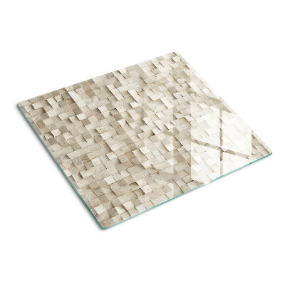 Glasschneidebrett Mosaikmotiv in neutralen Farbtönen
