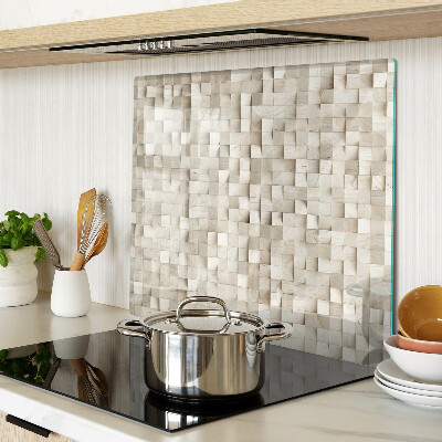 Glasschneidebrett Mosaikmotiv in neutralen Farbtönen