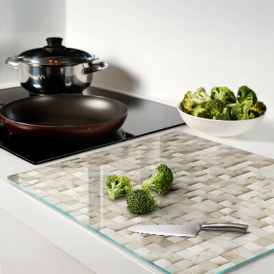 Glasschneidebrett Mosaikmotiv in neutralen Farbtönen
