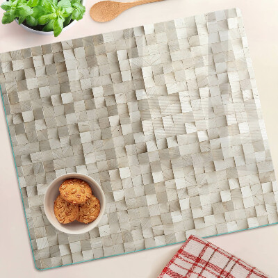 Glasschneidebrett Mosaikmotiv in neutralen Farbtönen