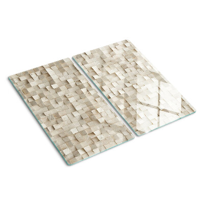 Glasschneidebrett Mosaikmotiv in neutralen Farbtönen