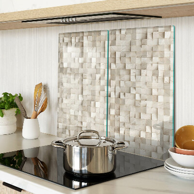Glasschneidebrett Mosaikmotiv in neutralen Farbtönen