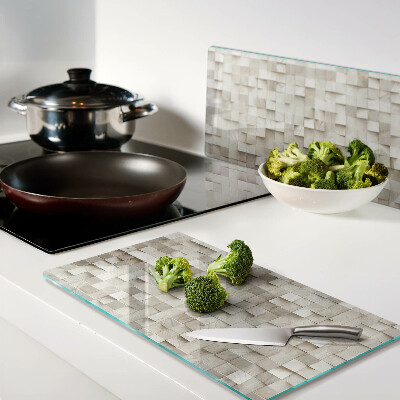 Glasschneidebrett Mosaikmotiv in neutralen Farbtönen
