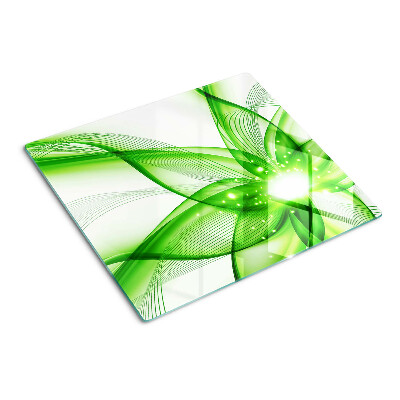 Schneidebrett glas Grüne abstrakte Wellen
