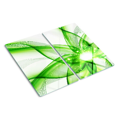 Schneidebrett glas Grüne abstrakte Wellen