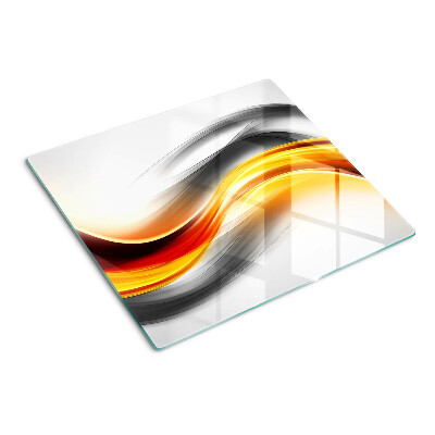Schneidebrett glas Wellen in Orange und Schwarz