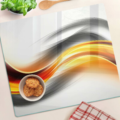 Schneidebrett glas Wellen in Orange und Schwarz