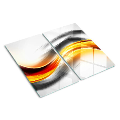 Schneidebrett glas Wellen in Orange und Schwarz