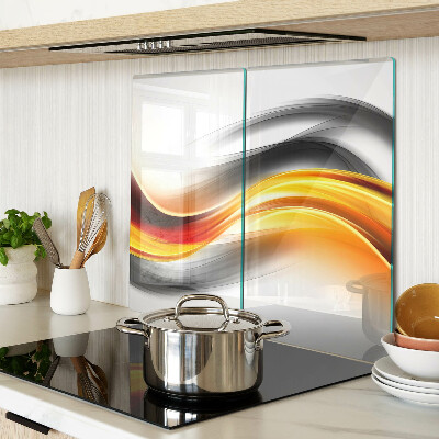 Schneidebrett glas Wellen in Orange und Schwarz