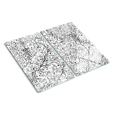 Schneidebrett glas Ein Pflanzenmuster mit zarten Zweigen