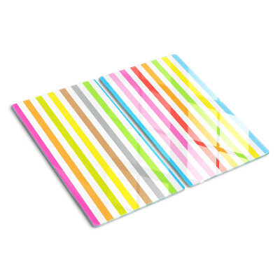 Glasschneidebrett Regenbogenfarbene Streifen