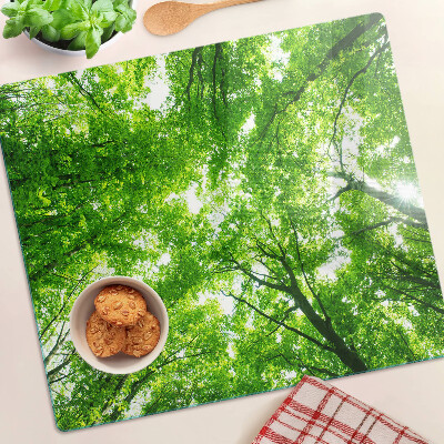 Schneidebrett glas Wälder und grüne Bäume