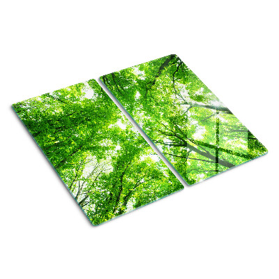 Schneidebrett glas Wälder und grüne Bäume