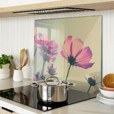Schneidebrett glas Blumen in Pastelltönen