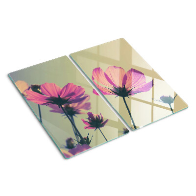 Schneidebrett glas Blumen in Pastelltönen