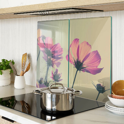 Schneidebrett glas Blumen in Pastelltönen