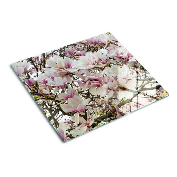 Glasschneidebrett Magnolienblüten