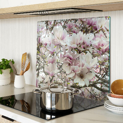 Glasschneidebrett Magnolienblüten