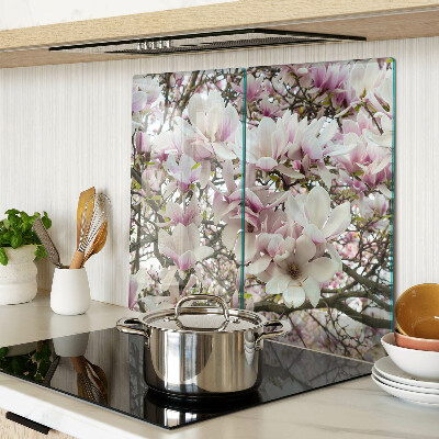 Glasschneidebrett Magnolienblüten