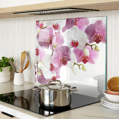 Schneidebrett glas Orchideen vor dem Fenster