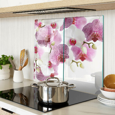 Schneidebrett glas Orchideen vor dem Fenster