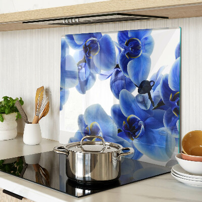 Schneidebrett glas Blaue Orchideen