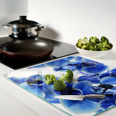 Schneidebrett glas Blaue Orchideen