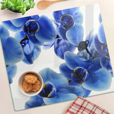 Schneidebrett glas Blaue Orchideen