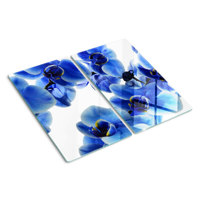 Schneidebrett glas Blaue Orchideen
