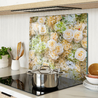 Schneidebrett glas Blumen in Pastelltönen