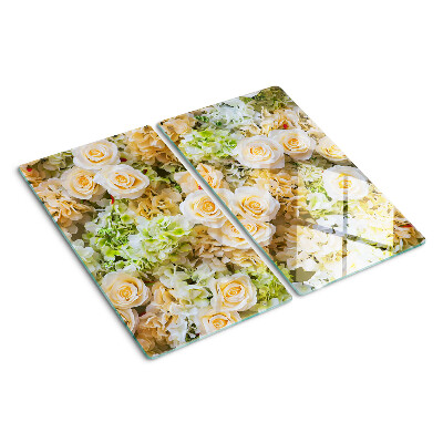 Schneidebrett glas Blumen in Pastelltönen