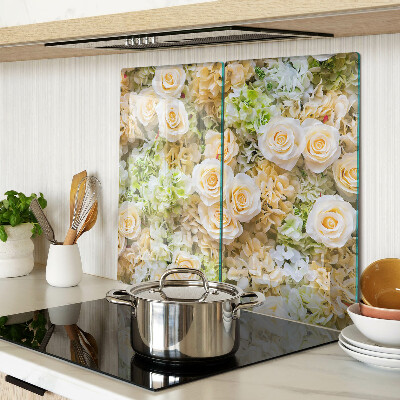 Schneidebrett glas Blumen in Pastelltönen