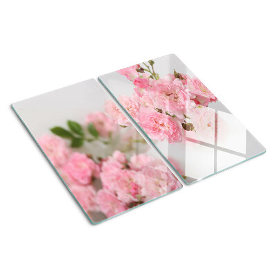 Glasschneidebrett Rosa Blumen in einer Vase